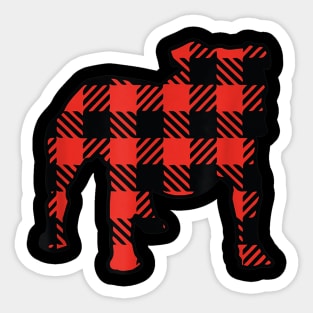 Bulldog Buffalo Plaid Sticker